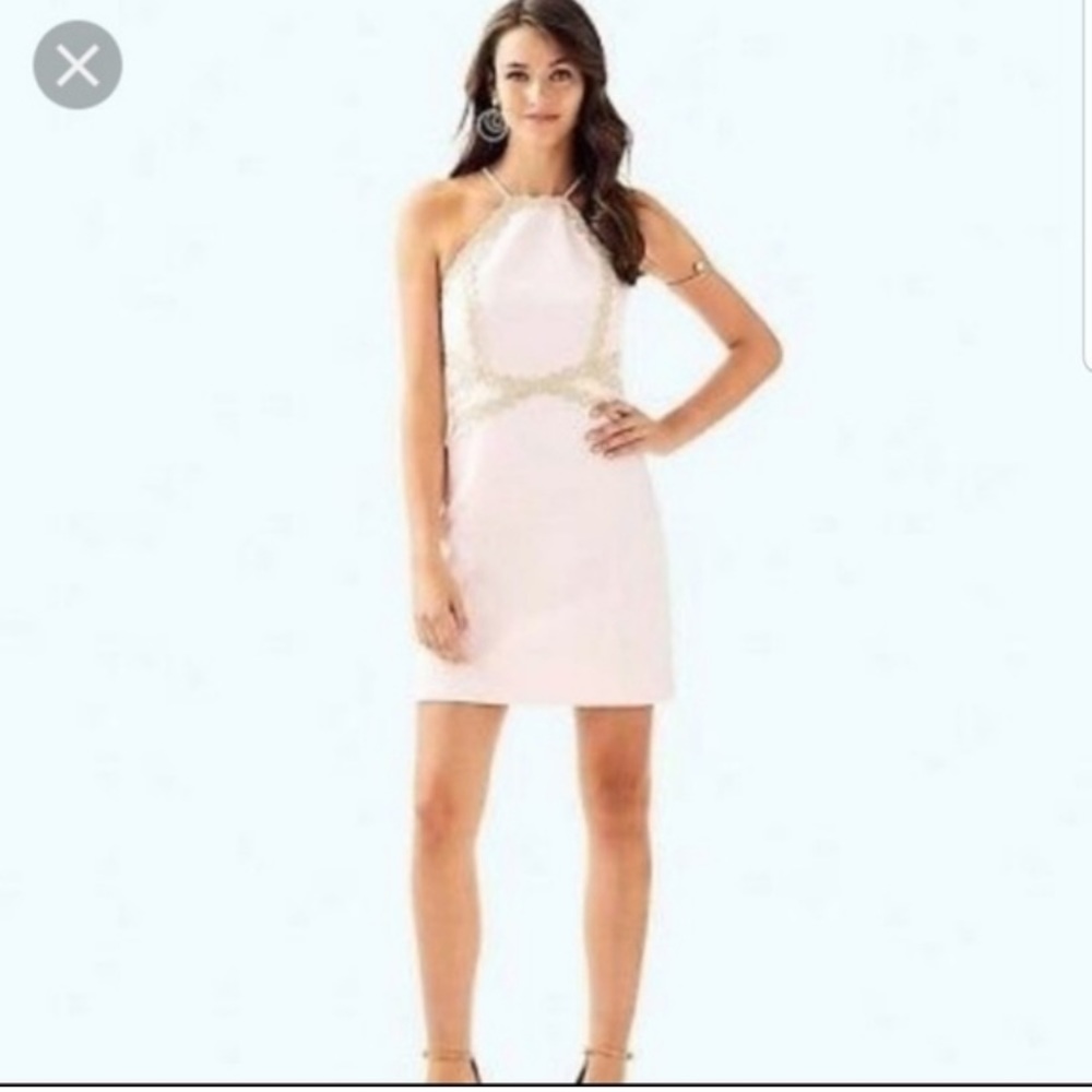 Lilly Pulitzer Pink and Gold Mini Dress